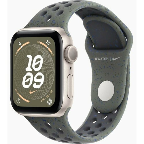 Apple Watch SE 2023 40 мм алюминий цвета сияющая звезда Cargo Khaki Nike Sport Band размер ML MRTQ3 3079000₽