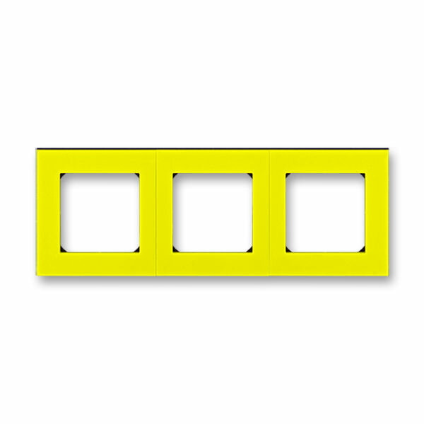 Рамка ABB Levit 3 поста жёлтый / дымчатый чёрный