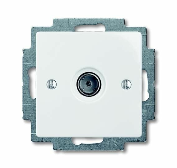 фото ABB BJB Basic 55 Белый Розетка TV оконечная (1743-01-94-507)