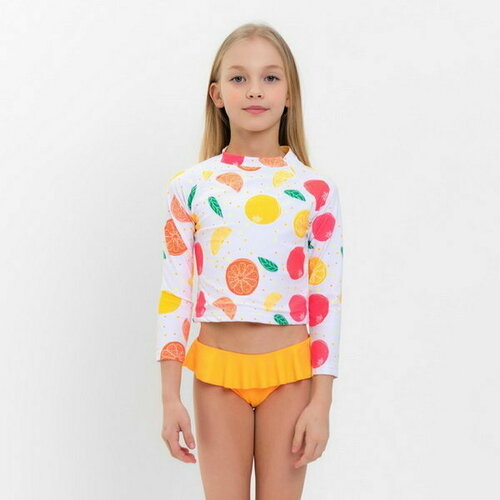 фото Купальник minaku, размер 28/110, белый, желтый