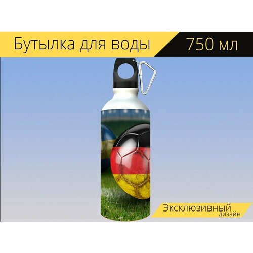фото Бутылка фляга для воды "чемпионат мира по футболу , worldcup , россия" 750 мл. с карабином и принтом lotsprints
