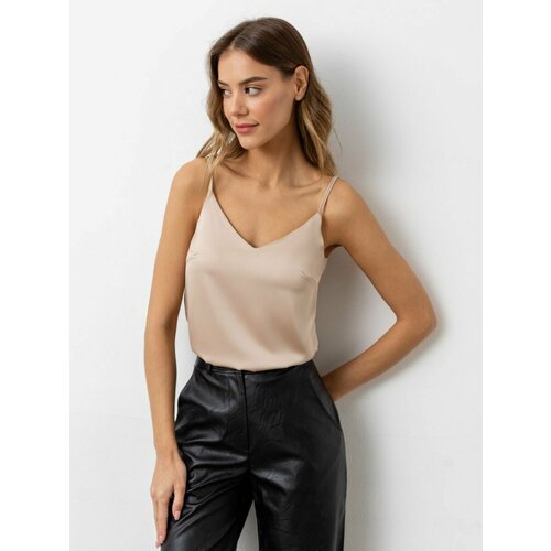 фото Топ viaville, размер 48, бежевый