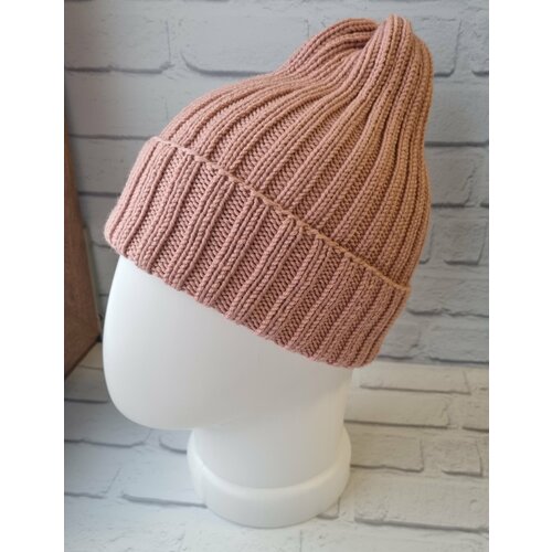 фото Шапка бини rocket hat, размер 55-57, коралловый, коричневый нет бренда