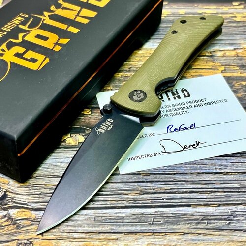 фото Нож складной southern grind sg22280 spider monkey, magnacut black blade, od green g10 handle нет бренда