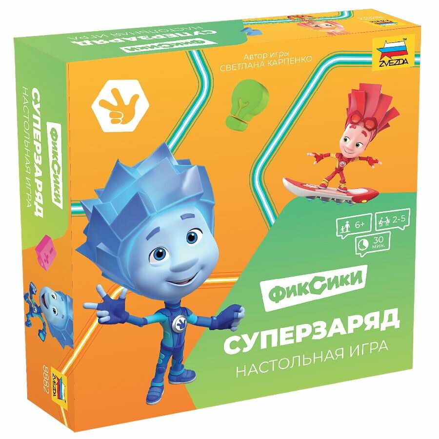 Игра настольная Звезда Фиксики, Суперзаряд, 2-5 игроков, в коробке (8882з)