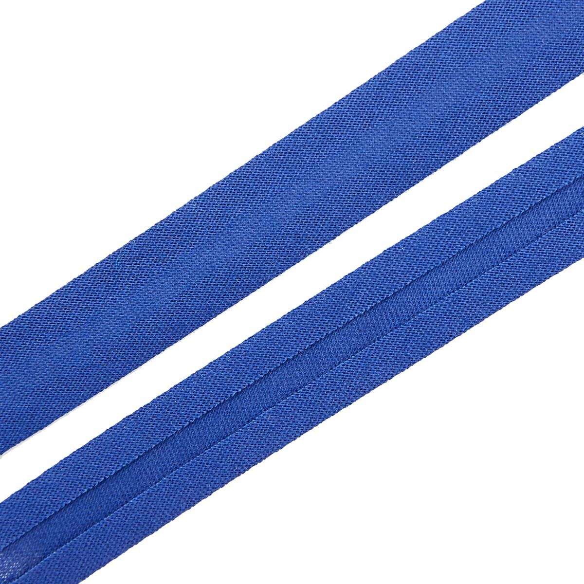 Косая бейка х/б 1,5 см*10 м, цвет синий — фото 1