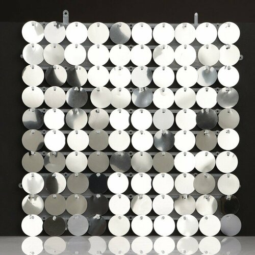 Панель с пайетками для фотозоны круглые 3030см цвет серебристый 563₽