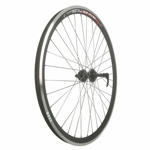 фото Велоолимп колесо 28" заднее, обод двойной алюм. б/пист. чёр, алюм. втулка с пром. подшипниками , под диск 6 о