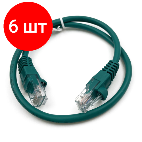 Комплект 6 штук, Патч-корд ExeGate UTP-RJ45-RJ45-5e-0.3M-GN, cat.5e, 0.3м, зел