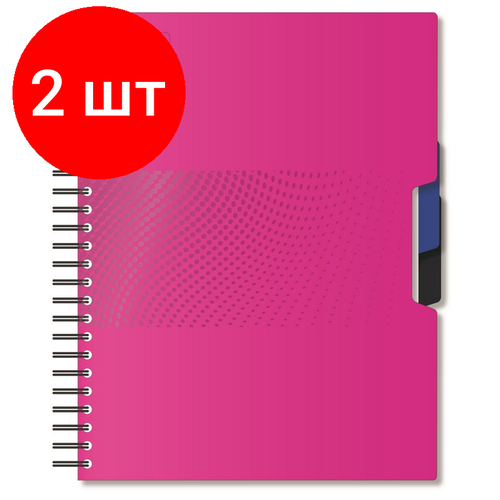 Комплект 2 штук, Бизнес-тетрадь А5.140л, кл, спир, пласт. обл,2разд Attache DIGITAL розов 876749 комплект 6 штук бизнес тетрадь а5 140л кл спир пласт обл 2разд attache digital розов 876749