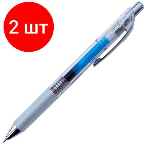 Комплект 2 штук, Ручка гелевая автомат. PENTEL Energel Infree 0.5мм син, манжBLN75TL-CX