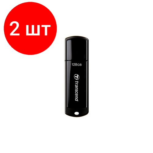 Комплект 2 штук, Флеш-память Transcend JetFlash 700, 128Gb, USB 3.1 G1, чер, TS128GJF700 флешка usb transcend jetflash 700 256гб usb3 0 черный