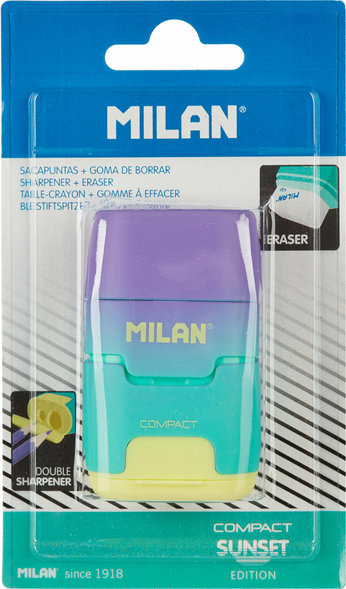 Ластик-точилка Milan Compact Sunset каучуковый 67x40x25 мм