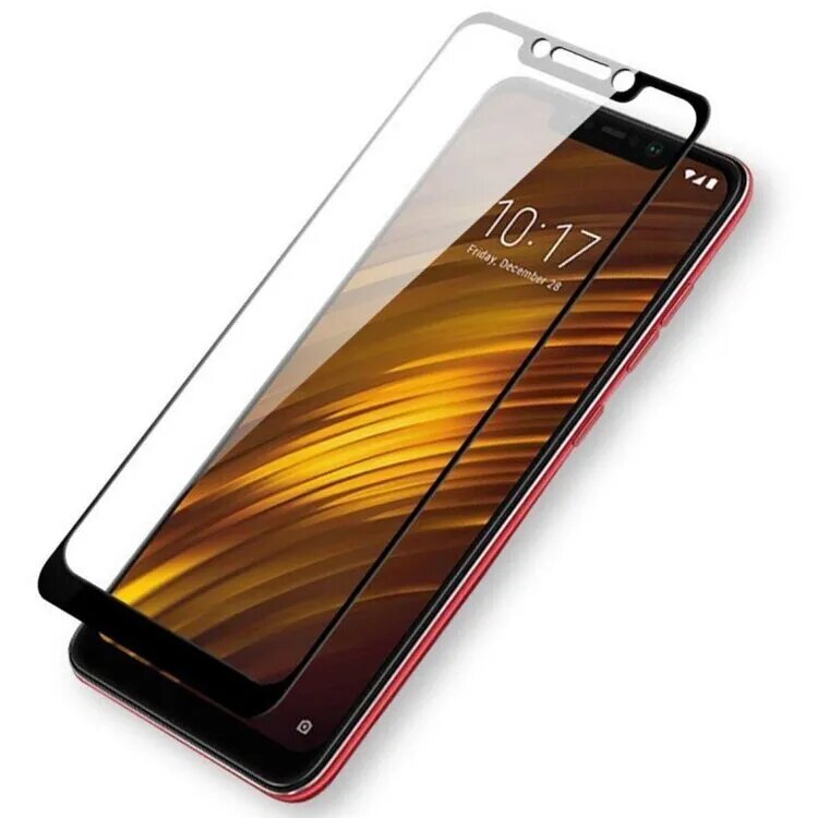 Защитное стекло 3D Glass Pro для Xiaomi Pocophone F1 / POCO F1 полный клей ( черная рамка) 2 стекла