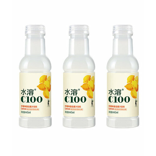Nongfu Spring Напиток сокосодержащий негазированный С100 Лимон, 445 мл, 3 шт