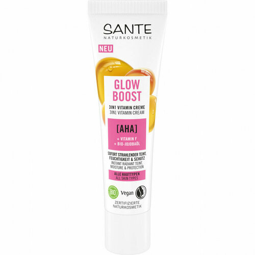 SANTE Glow Boost Витаминный крем 3-в-1 с AHA-кислотами и витамином F 30 мл