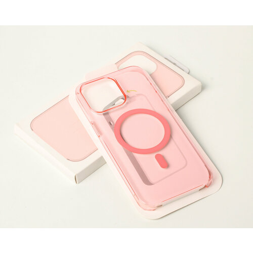 Чехол для iPhone 15 Pro Max с поддержкой беспроводной зарядки / MagSafe для 15 Pro Max Clear Case Pink