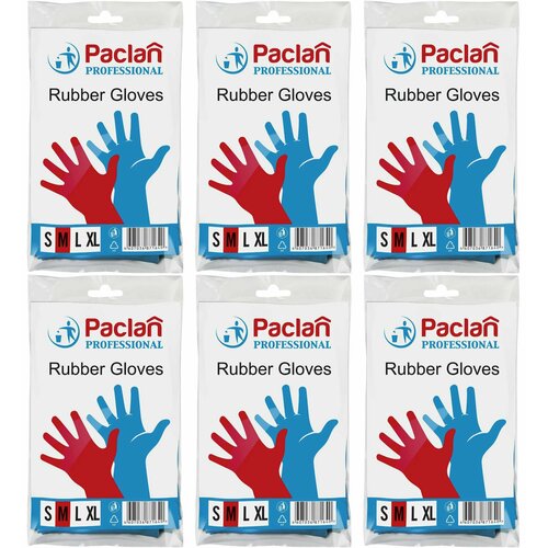Paclan Перчатки резиновые Professional, размер M, 6 упаковок