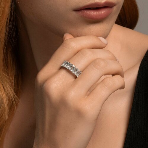 фото Кольцо tosya, серебро, 925 проба, фианит, белый