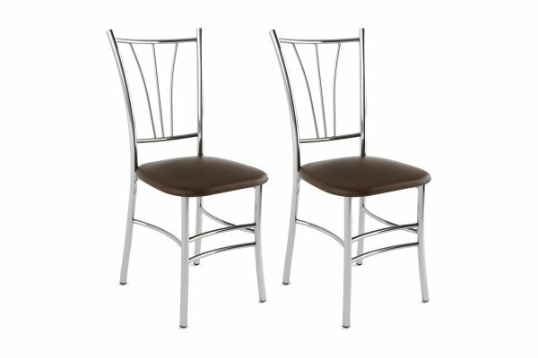Комплект стульев "Трилогия-02" 2 шт - Шоколад (экокожа) / Хром