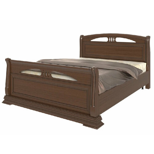 Кровать «Василиса» 1400 мм, высокое изножье, дуб/патина