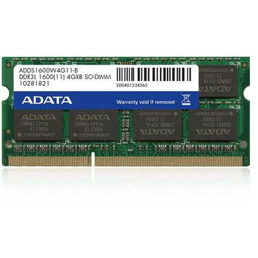 Оперативная память AData ADDS1600W4G11-B, DDR3, 1600МГц, SODIMM, 4Gb