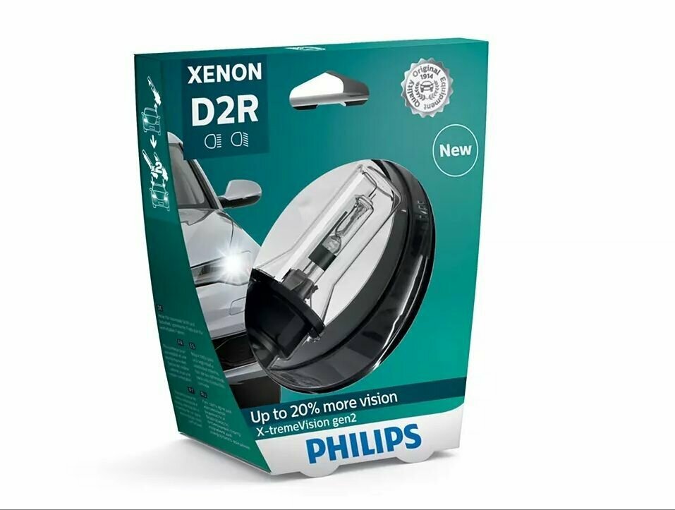 Лампа автомобильная ксеноновая Philips D2R Xenon X-tremeVision gen2, 4800K, 85V, 35w, 1 шт.