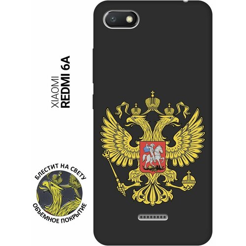 Матовый Soft Touch силиконовый чехол на Xiaomi Redmi 6A, Сяоми Редми 6А с 3D принтом Patriot черный матовый soft touch силиконовый чехол на xiaomi redmi 6a сяоми редми 6а с 3d принтом cosmocats черный