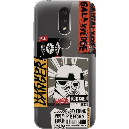 Силиконовый чехол на Nokia 4.2, Нокиа 4.2 с 3D принтом Stormtrooper Stickers прозрачный матовый soft touch силиконовый чехол на nokia 3 1 нокиа 3 1 с 3d принтом stormtrooper stickers черный