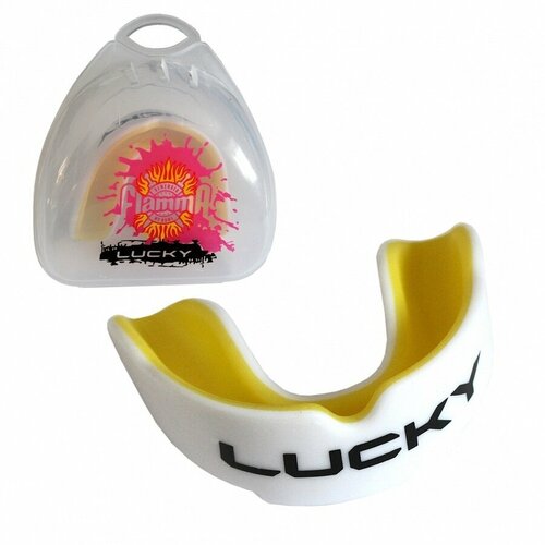 Детская боксерская капа, спортивная для защиты зубов Flamma Lucky - White/Yellow (до 11 лет)