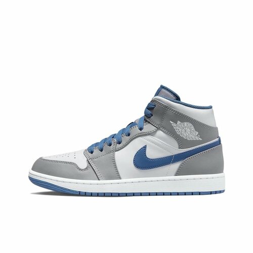 фото Кроссовки nike air jordan 1 mid, размер 42 eu, синий, серый