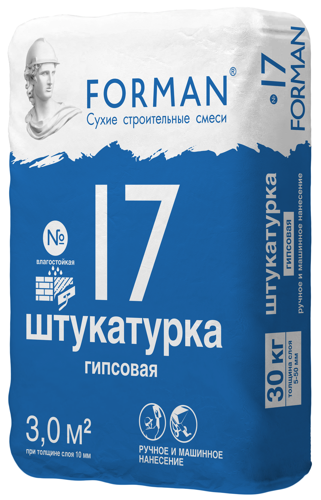 Штукатурка гипсовая Forman 17 влагостойкая 30 кг