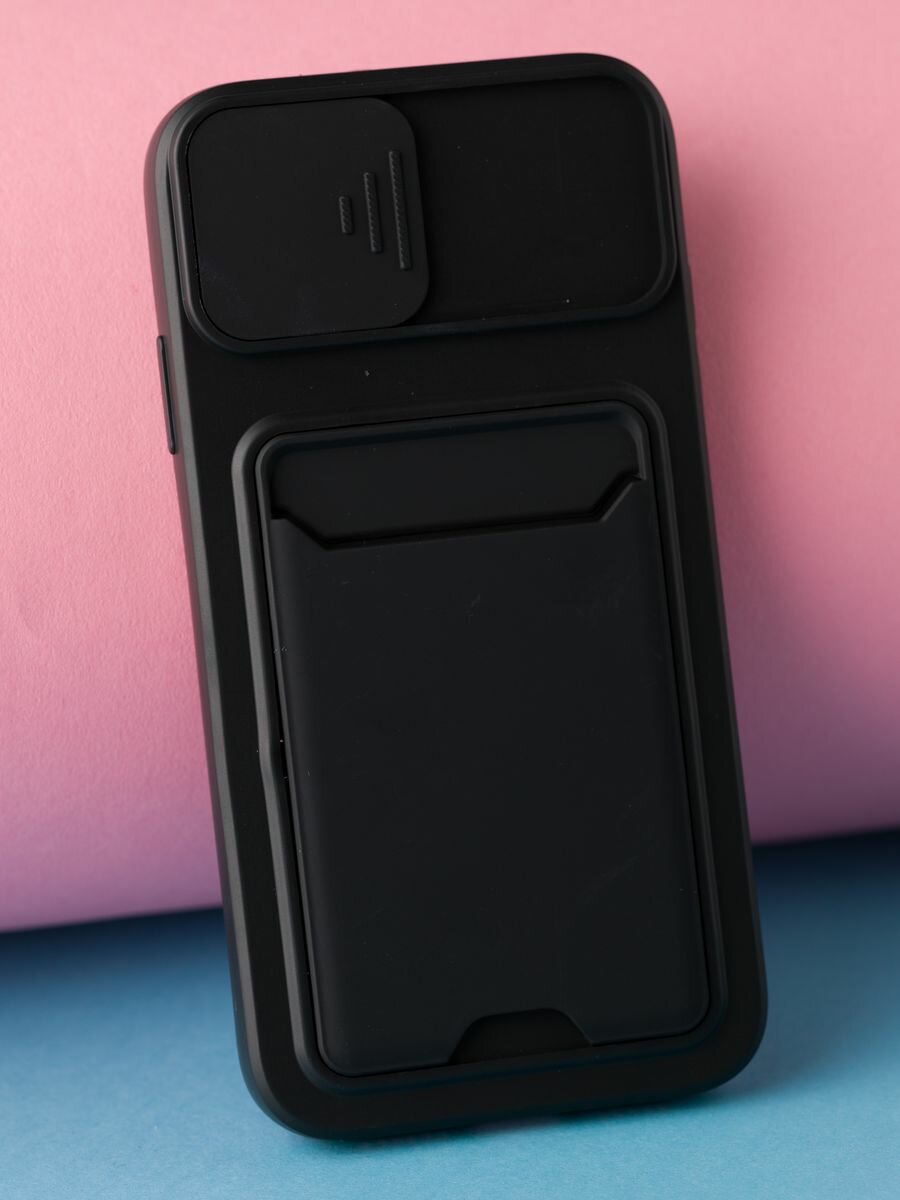 Чехол О'Кейси, для iPhone 11, с карманом, отделение для банковских карт, чёрный — фото 1