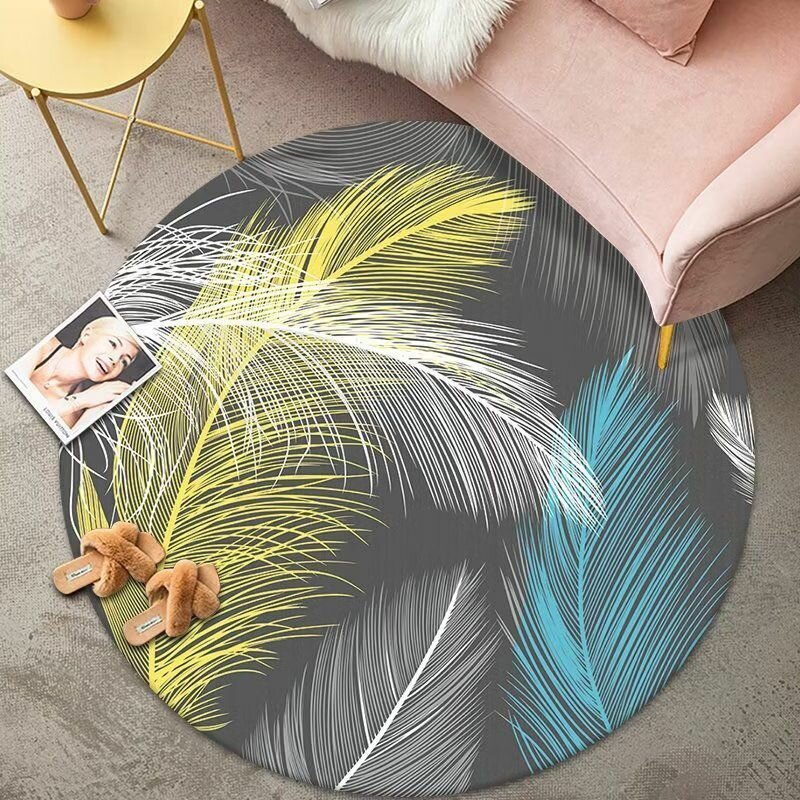 фото Ковер безворсовый 80 см / Коврик прикроватный / Интерьерный ковер / Круглый ковер / Ковер на пол 80х80 / Коврик в спальню, гостиную, детскую, в ванную