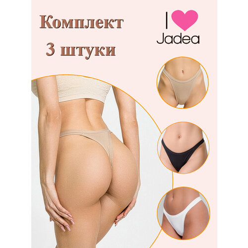 фото Трусы jadea, 3 шт., размер 4, белый, черный, бежевый