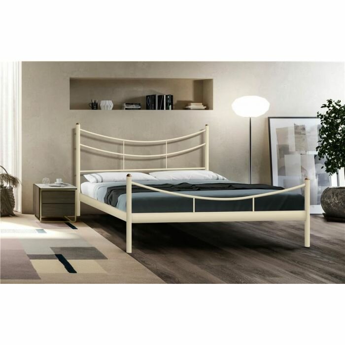 Кровать двуспальная "Luna" (140х200/металлическое основание) Бежевый