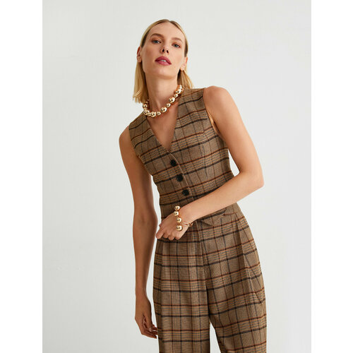 фото Жилет koton, размер 36, коричневый