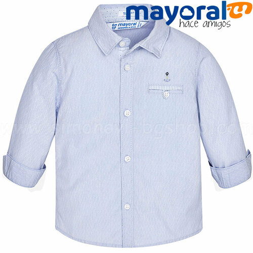 фото Рубашка mayoral, размер 86, голубой