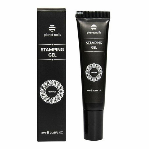 фото Краска гелевая для стемпинга planet nails stamping gel черная 8 мл арт.11570