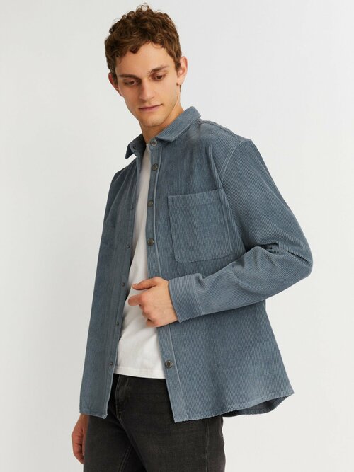 Куртка-рубашка Zolla, размер M, светло-голубой