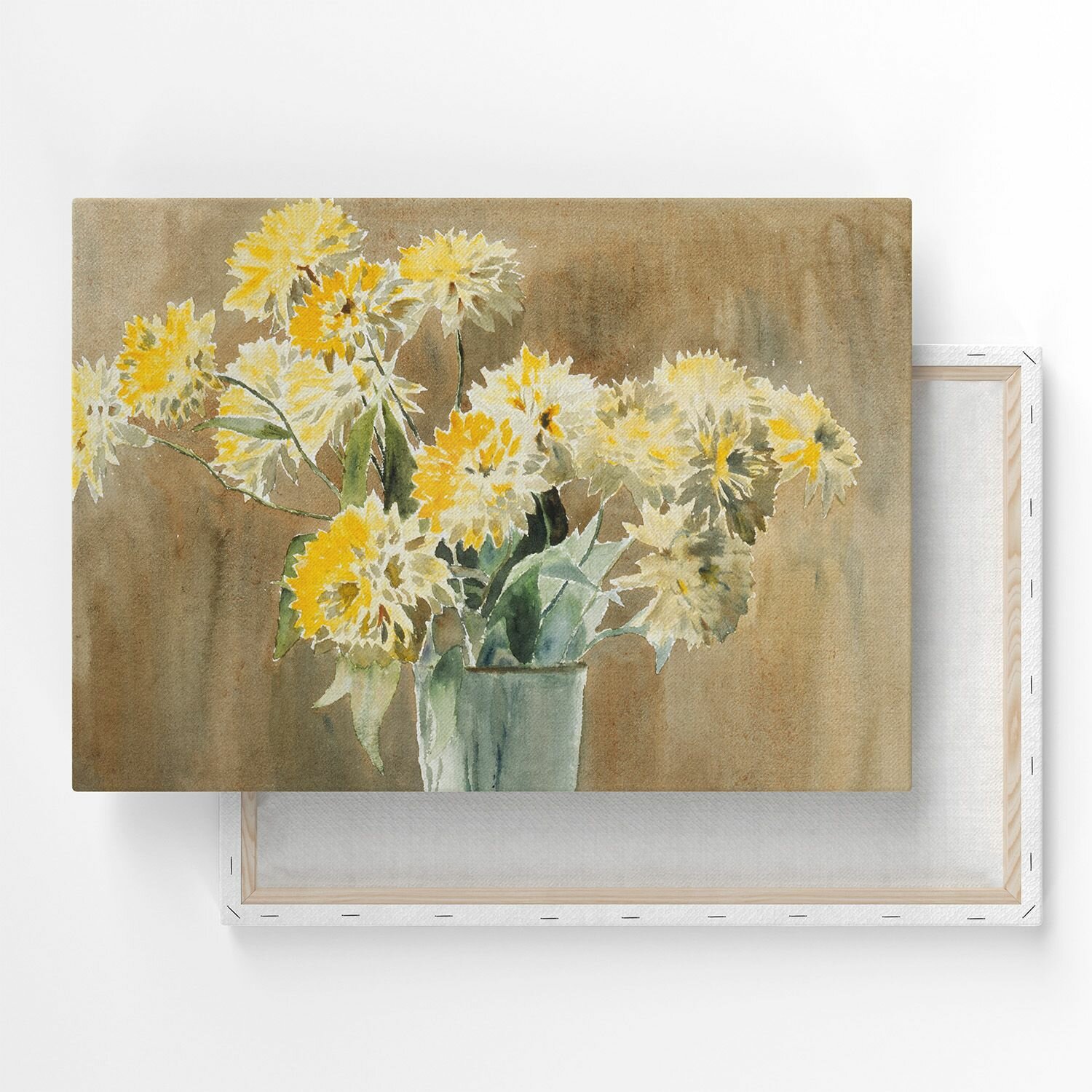 Картина на холсте, репродукция / Ханна Боргер Овербек - Vase with Yellow Flowers / Размер 30 x 40 см