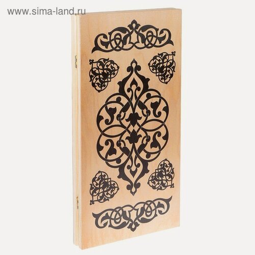 Изображение товара Нарды деревянные большие, настольная игра "Узор" 50 х 50 см, с шашками