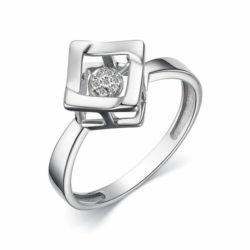 фото Кольцо diamant online, белое золото, 585 проба, бриллиант, размер 16.5, бесцветный