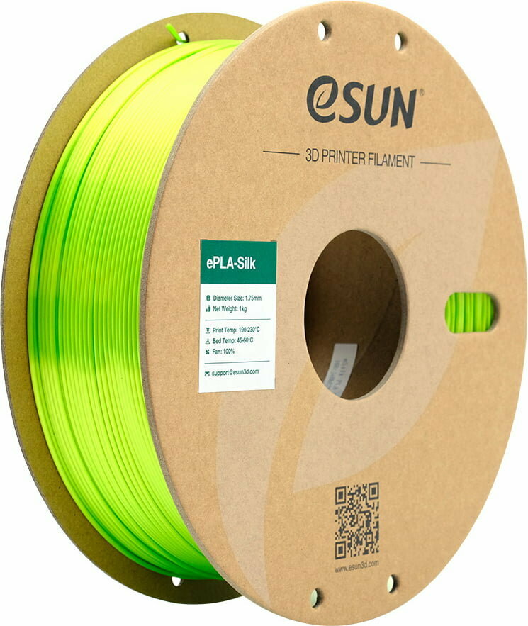 Филамент eSilk-PLA eSUN для 3D принтера 1.75мм темно-желтый 1 кг.