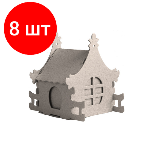Комплект 8 наб, Набор для творчества сборный картонный домик для раскраш, Ирис,30010-505 крепостная стена сборный домик из картона