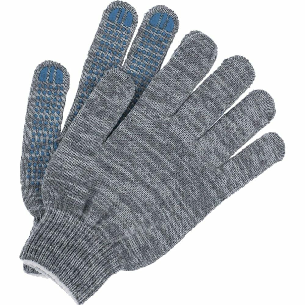 фото Бибип Перчатки рабочие х/б с ПВХ точка одна пара с этикеткой BB-605