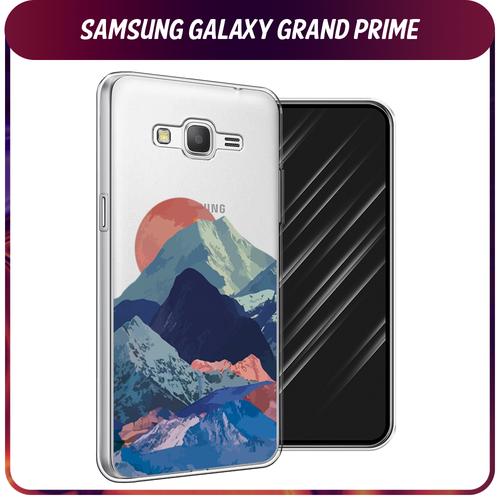 Силиконовый чехол на Samsung Galaxy Grand Prime/J2 Prime / Самсунг Галакси Grand Prime/J2 Prime Закат в снежных горах, прозрачный чехол накладка vixion силиконовый для samsung galaxy j2 prime grand prime самсунг галакси j2 прайм прозрачный
