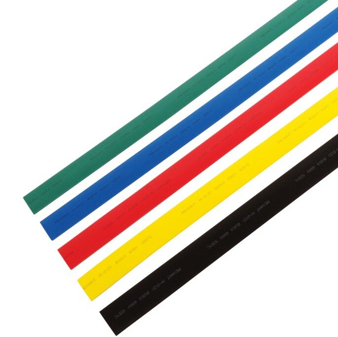 Термоусаживаемые трубки REXANT 200/100 мм набор пять цветов упаковка 25 шт. по 1 м