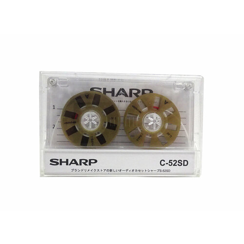 Аудиокассета SHARP с золотистыми боббинками аудиокассета sharp с белыми боббинками с 3 окнами второй вариант