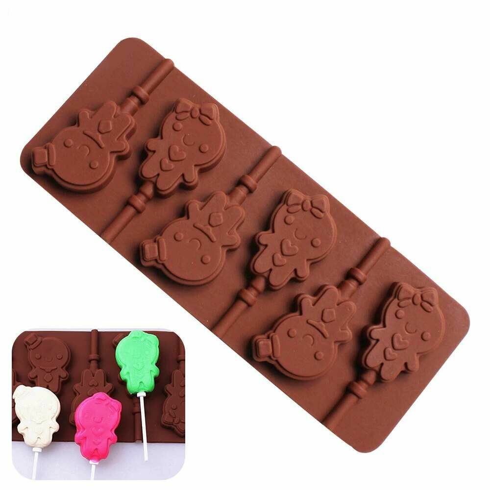 Форма для леденцов и шоколадных конфет "Девочка и Мальчик", 6 ячеек
